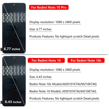 1 бр. Оригинални За Redmi Note 10 Pro 10 S LCD Дисплей, Сензорен Дисплей на Таблета на резервни Части За Авто OLED Екран Ремонт