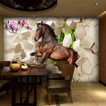 3D триизмерна стенопис Спалня и Разтегателен фон жилетки ресторант безшевни тапети Размер на Скачущей кон