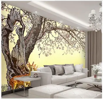 3d фото тапети по поръчка 3d стенописи тапети Средиземно Море тапети Китайски ТЕЛЕВИЗОР монтаж на стена богато дърво спалня декор на стените