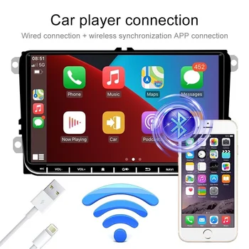 9 инча Стерео Радио Плеър, 2 Din и Android 10 Автомобилен Мултимедиен Плейър Универсален 2DIN Стерео Радио GPS За VW Passat SAGITAR