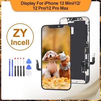 ZY Incell Дисплей За iPhone 12 Mini 12 Pro Max LCD Сензорен Екран Дигитайзер В Събирането Без Мъртви Пиксели Pantalla Резервни Части