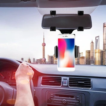 Автомобилно Огледало за Обратно виждане Навигационна Скоба GPS Навигация Притежателя Определяне на 360 Градуса Въртяща се Скоба За Кола за Мобилен Телефон