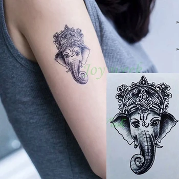 Водоустойчив Временна татуировка Стикер 10,5*6 см слон татуировка Ганеша татто етикети флаш татуировка фалшиви татуировки за момичета жените