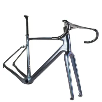 Гореща продажба GF20 карбоновая чакъл велосипедна рамка carbon cyclocross frameset с боя chameleon1008 на волана