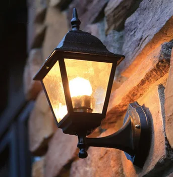 Европейски тип външна стена осветление външно осветление осветление стена водоустойчив външен стенен монтаж лампа Съдържа светодиодна крушка безплатна доставка