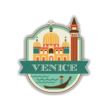 Модни Забавно Автомобили Стикер Град Венеция Италия Аксесоари за Пътуване PVC Стикер с Драскотини за Мотоциклет Peugeot Renault, 13 см. * 12 cm