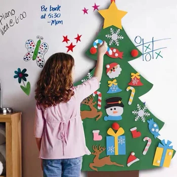 Направи си САМ Фетровая Коледно Дърво, Коледна Украса за Дома Навидад 2021 Нова година Коледна Украса, Дядо Коледа, Коледни Подаръци За Деца ГОРЕЩА