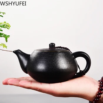 Нов стил, Черен керамичен Чайник, Анти-попарване топлоустойчива филтър, Чай, чай, чайник, Домакински съдове за пиене, WSHYUFEI