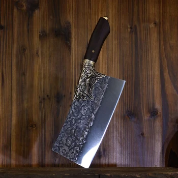 Разделочный двоен нож Longquan кухненски нож за ръчно коване нож на главния готвач нож за нарязване на старомодна ножове за домашна употреба