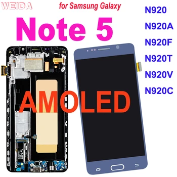 Супер AMOLED LCD сензорен екран възли с Корпус за Samsung Galaxy Note 5 N920 N920A