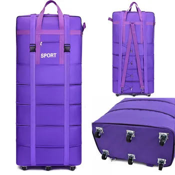 Авиокомпания Проверих Чантата Оксфорд Голям Капацитет Пътуване Универсално Колело Сгъваем Преместване На Багаж Чанта За Съхранение На Подвижния Опаковка Кубчета