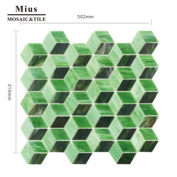 Зелена стъклена мозайка плочки Тифани