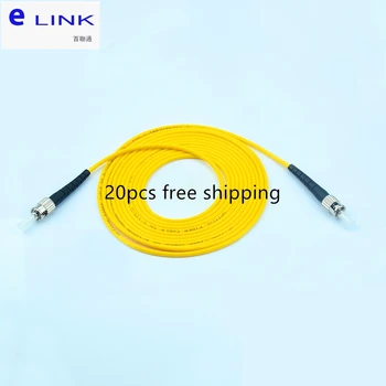 20pcs ST-ST SX SM UPC fiber patch-кабели Однорежимный Симплексный 3.0 мм яке жълт кабел оптоволоконная скок безплатна доставка ELINK