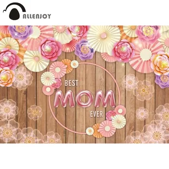 Allenjoy Честит Ден На Майката Фон Хартиени Цветя, Дърво На Любовта На Най-Добрата Майка Вечерни Украса Банер Снимка Фон Фотозона