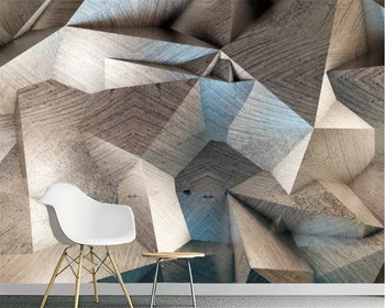beibehang Потребителски 3D Тапети Ретро абстрактни твърди геометрични Фото Тапет Стенописи Начало Декор Стенно Изкуство, 3d тапети