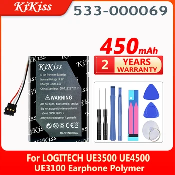 KiKiss 450 ма 533-000069 Батерия За слушалки LOGITECH UE3500 UE4500 UE3100 Полимерна