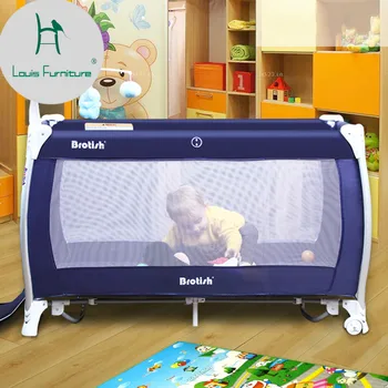 Louis Fashion Бебешко Легло Детска Сгъваема Игра На Открито Богат На Функции Портативна Детска Люлка За Пътуване