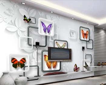 papel de parede Тапети 3D фентъзи пеперуда хол ТЕЛЕВИЗИЯ фон тапети за декорация на дома, 3d тапети