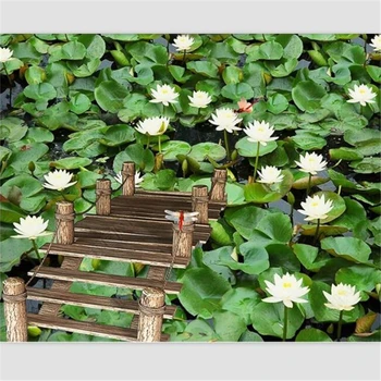 wellyu тапети по поръчка на пода в хола модерен езерото с lotus водна лилия 3D живопис дебел износоустойчива пода в банята