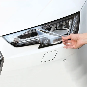 Автомобили на Прожекторите Оттенък на Черна Защитно Фолио Защитна Прозрачна Стикер От TPU За Audi Q5 Q2L Q3 Q7 2013-2021 Аксесоари