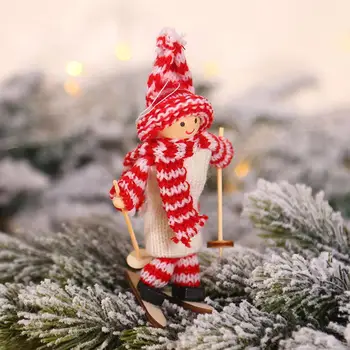 Дървени Забавни Ски Кукли Коледна Украса Анти-деформирани Окачен Окачен творческо Писане за Помещения