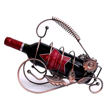 Европейски Стил Iron Художествен Вино Багажник Метални Занаяти Държачи За Бутилки Домашна Хол, Хотел, Ресторант И Винен Шкаф Украса