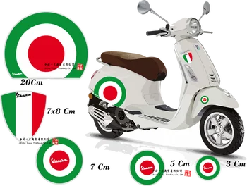 етикети motorrad, Подходящи за игри, Етикети Monkey Adhesivos, Набор от Vespa, Piaggio, Vespa, Бандерас, Италия, Rueda