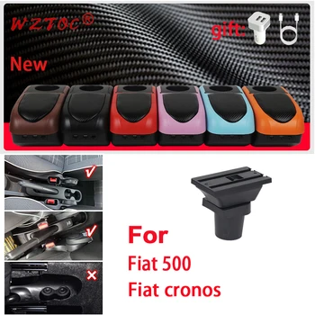 За Fiat 500 Подлакътник скоростна Интериор и специални елементи за модернизация на Централна Авто Подлакътник кутия Централна кутия за съхранение с USB подстаканником