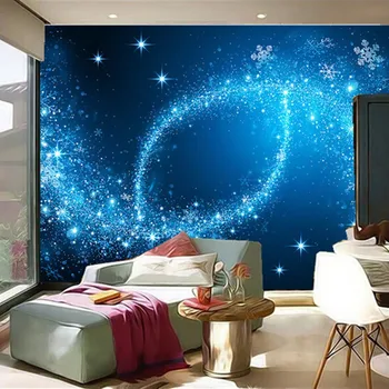 Потребителски 3D стенописи,3D звездното нощно небе таван стенописи papel de parede,хотел кабелна телевизия хол с разтегателен ТЕЛЕВИЗИЯ стени спалня тапети