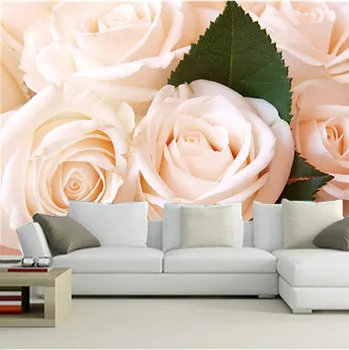 Потребителски 3D стенописи,красива романтична бяла роза отблизо papel de parede,хол разтегателен ТЕЛЕВИЗИЯ спалня фон тапети