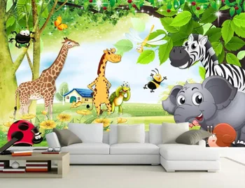 Само красив карикатура детска стая животно всеобщата мобилизация на детска стая на открито