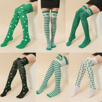 Стилни дамски Зелени Чорапогащи Над Коляното с Принтом Централи, Горещи Секси Чорапи в стил Лолита, Чубрица Чорапогащи, Аксесоари За Празнични Партита